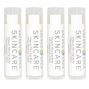 Organic Fragrance Free Natural Moisturizing Lip Balm - 4 Pack